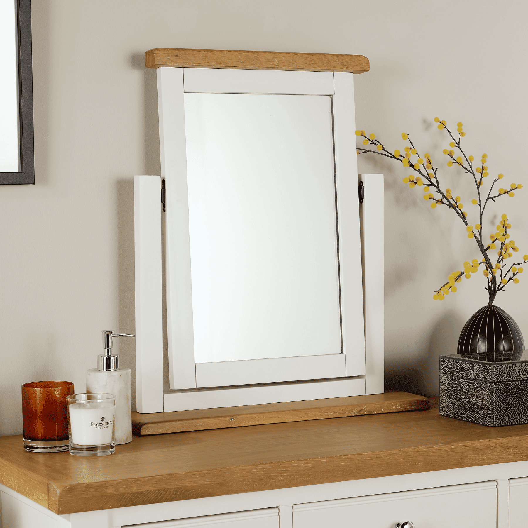 Easton White Trinket Mirror