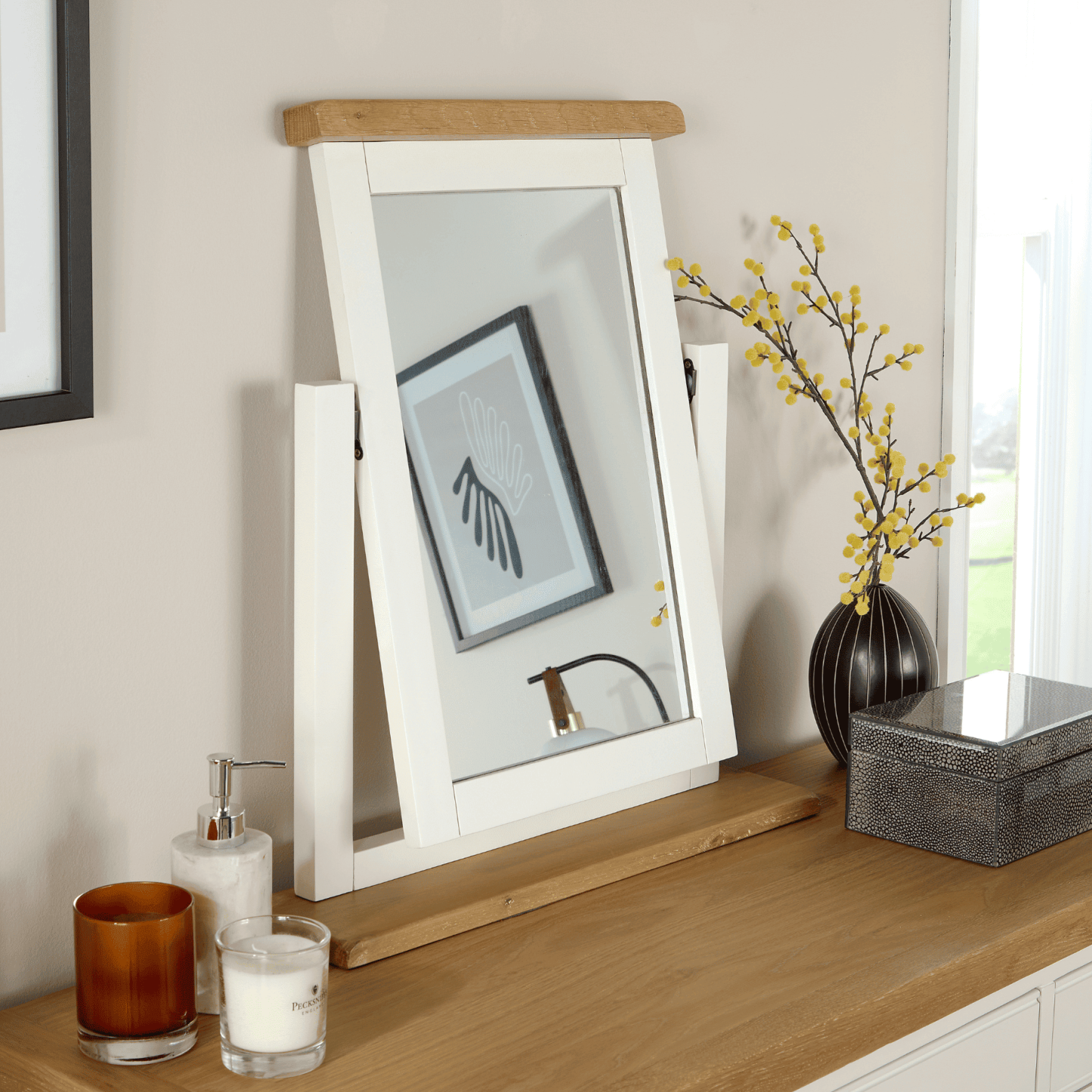 Easton White Trinket Mirror