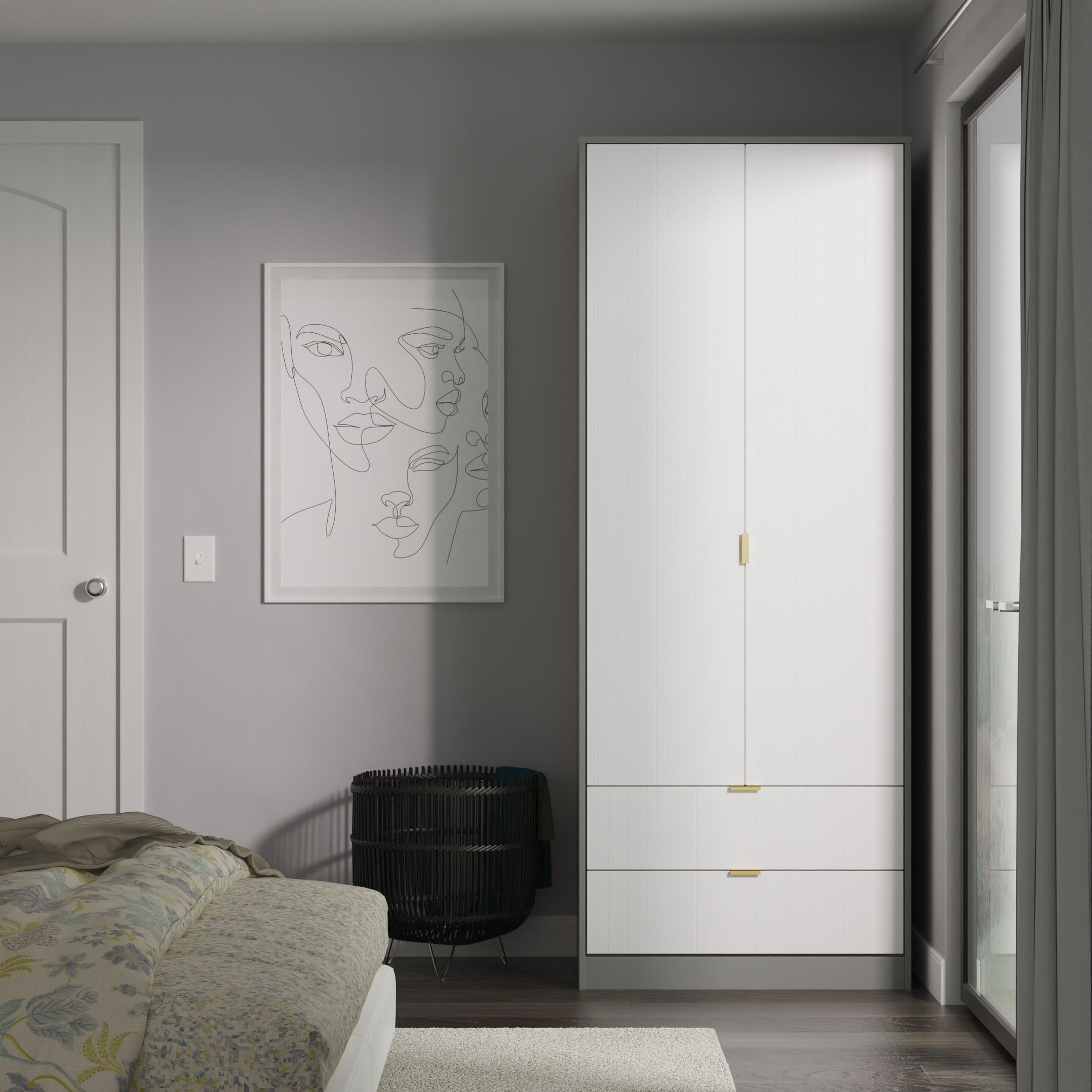 Bliss Mirrored Wardrobe