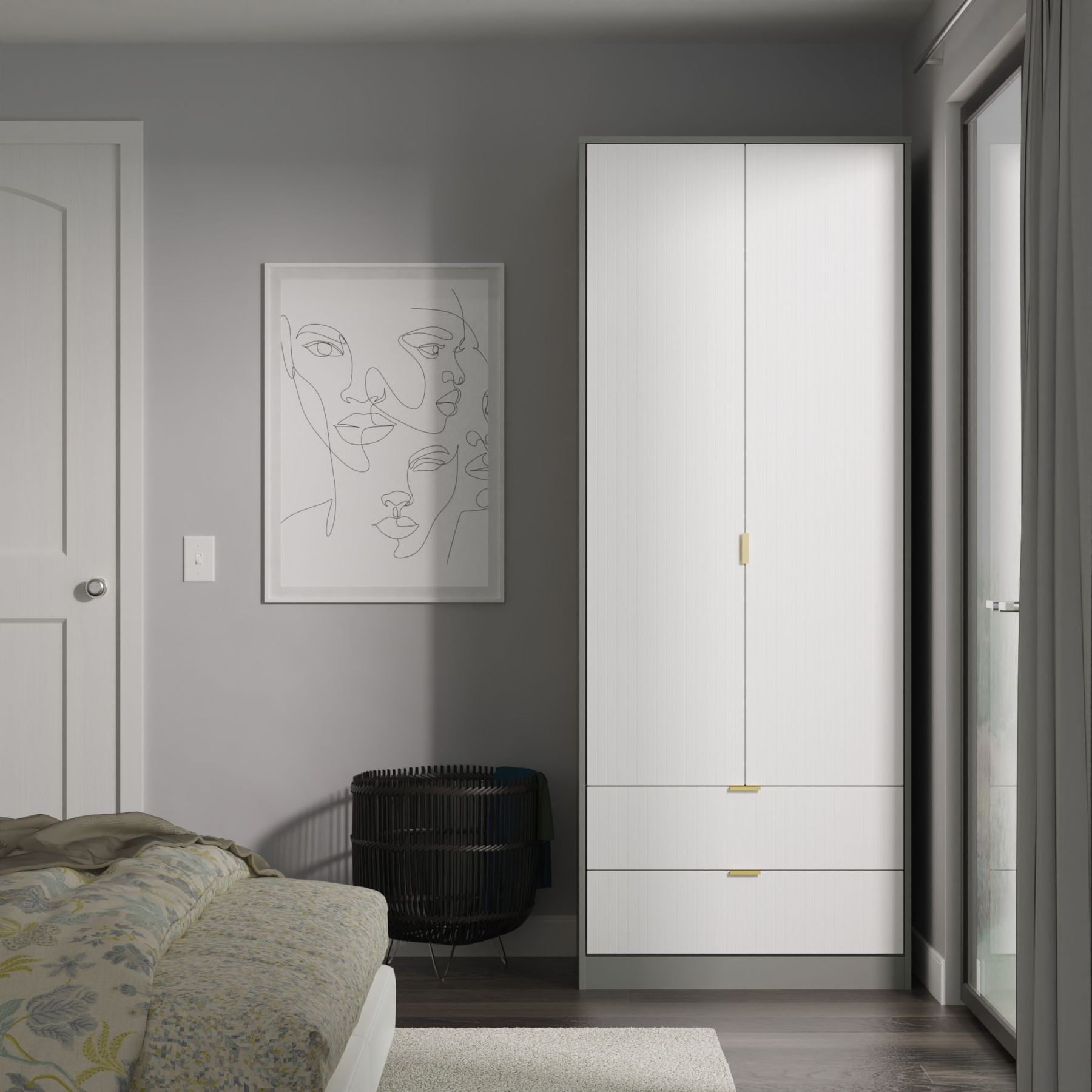 Bliss Mirrored Wardrobe