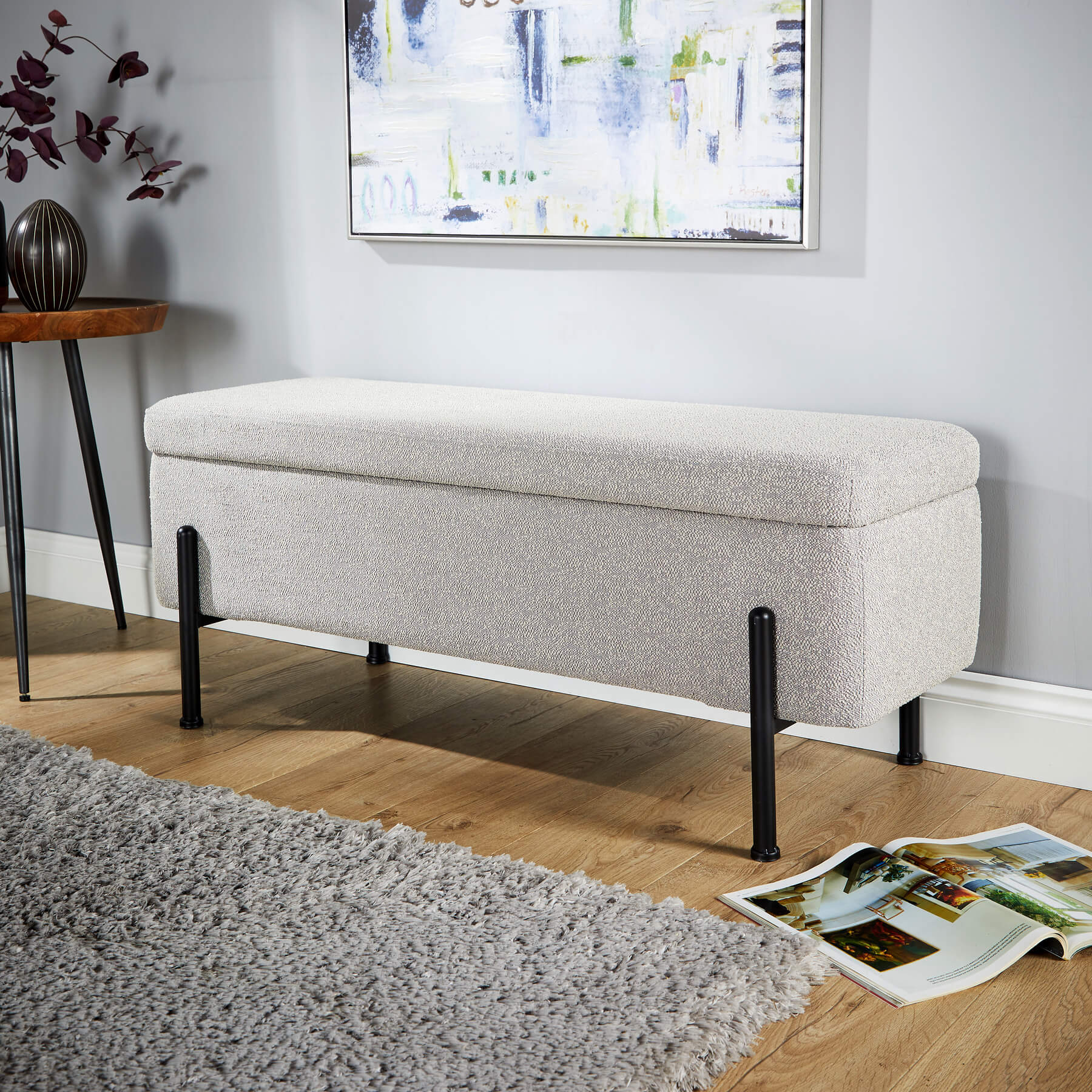 Oasis Velvet Storage Ottoman