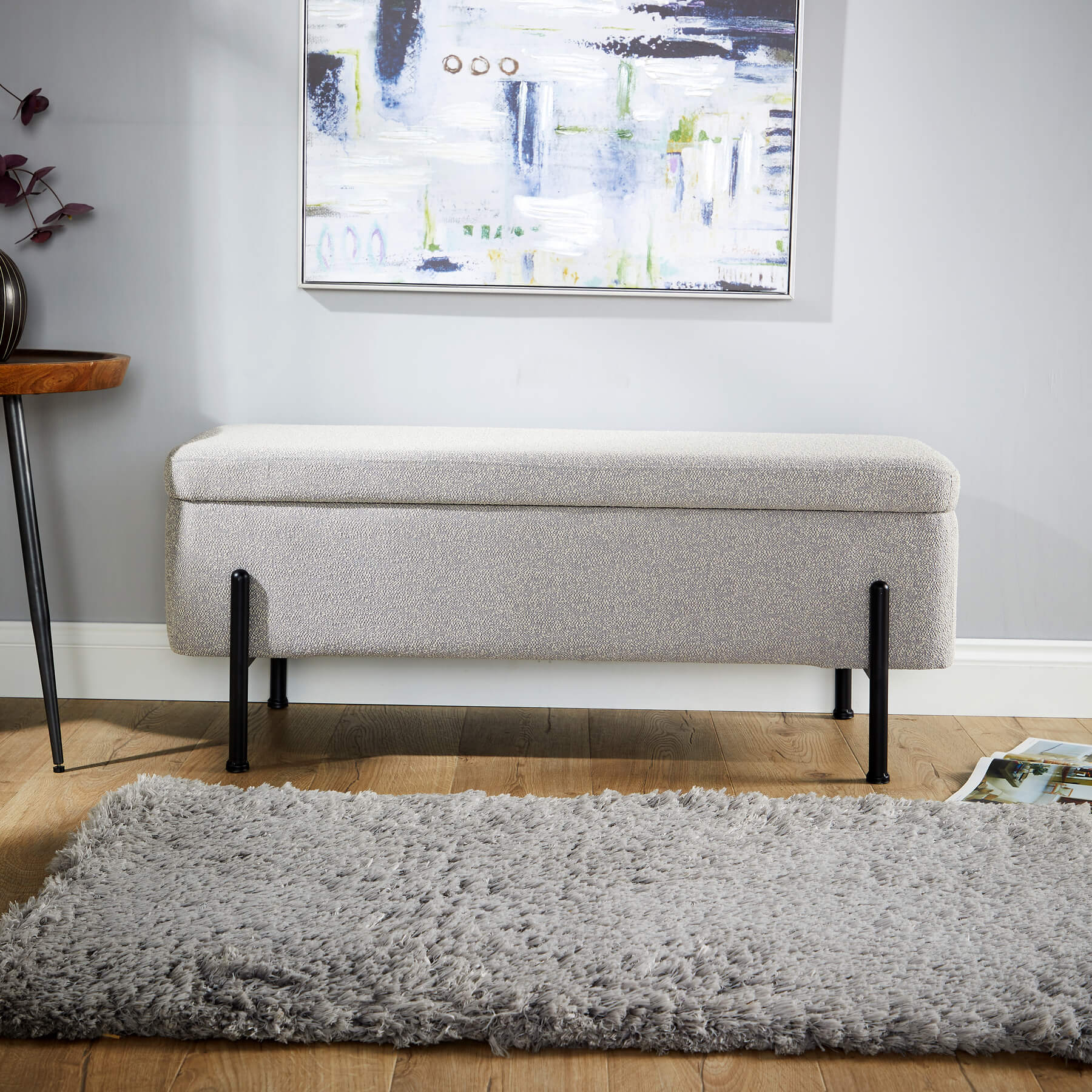 Oasis Velvet Storage Ottoman