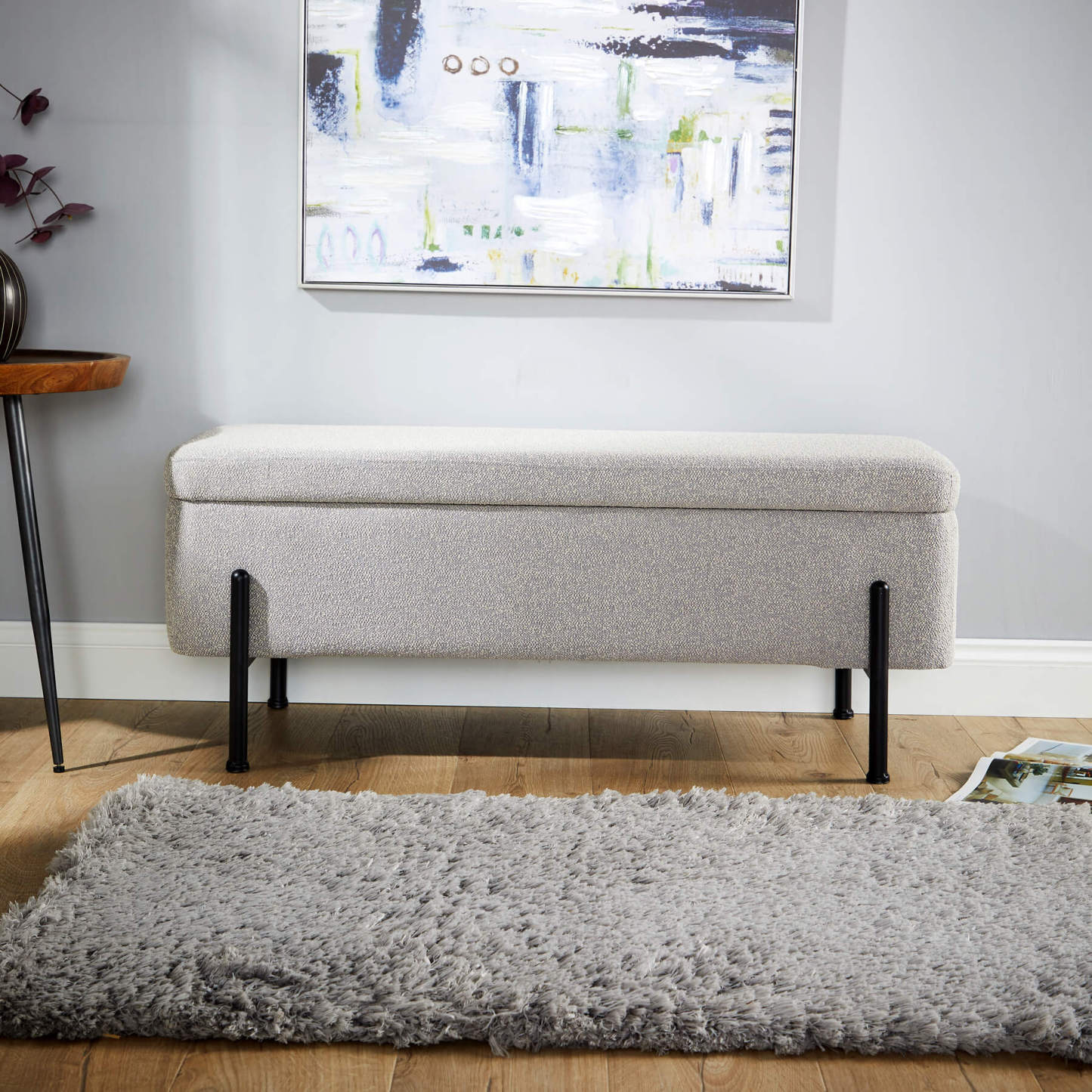 Oasis Velvet Storage Ottoman