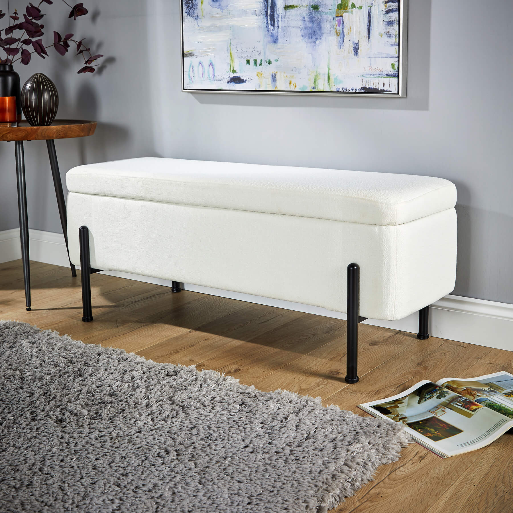 Oasis Velvet Storage Ottoman