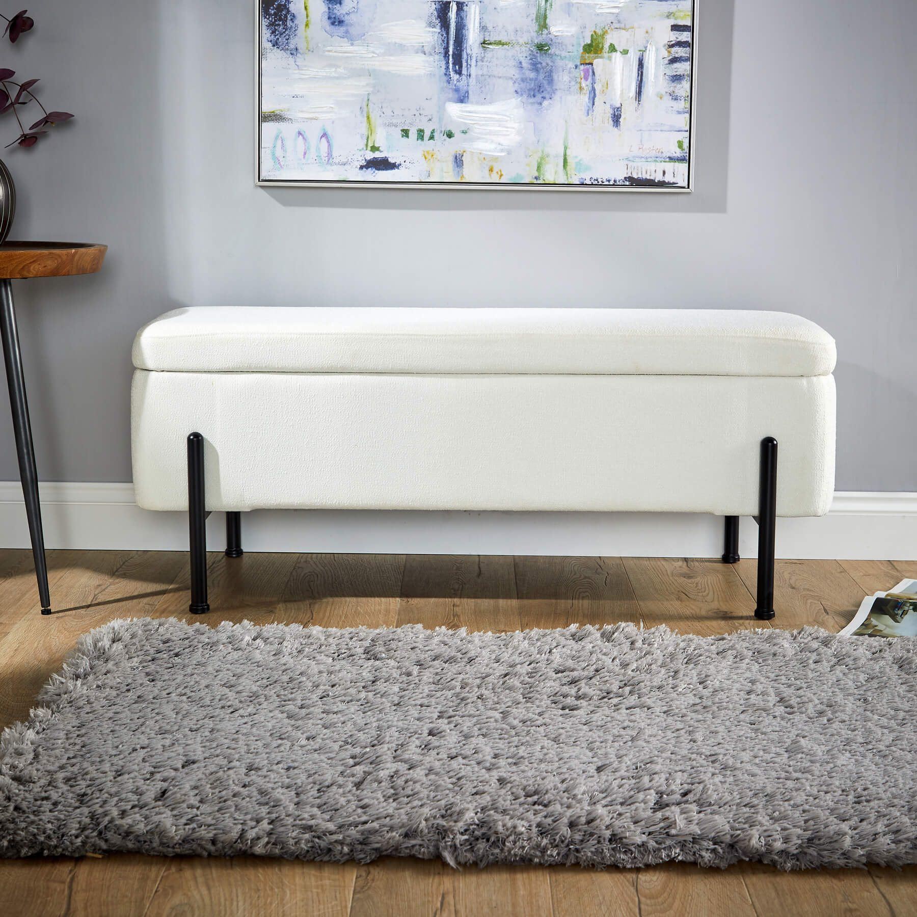 Oasis Velvet Storage Ottoman