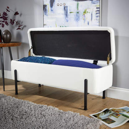 Oasis Velvet Storage Ottoman