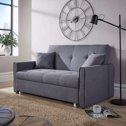 Charleston Linen Dark Grey Sofa Bed