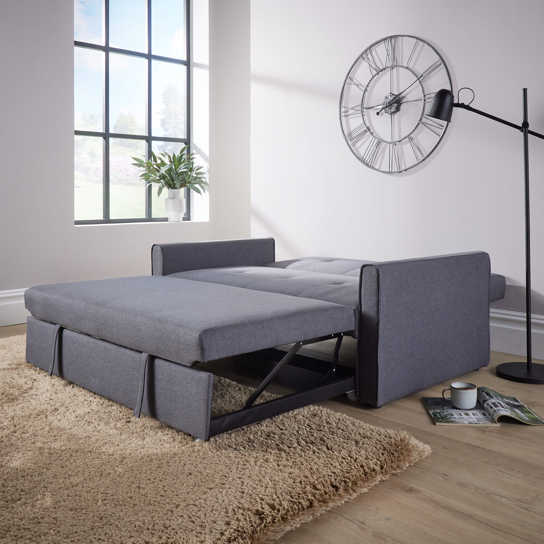 Charleston Linen Dark Grey Sofa Bed