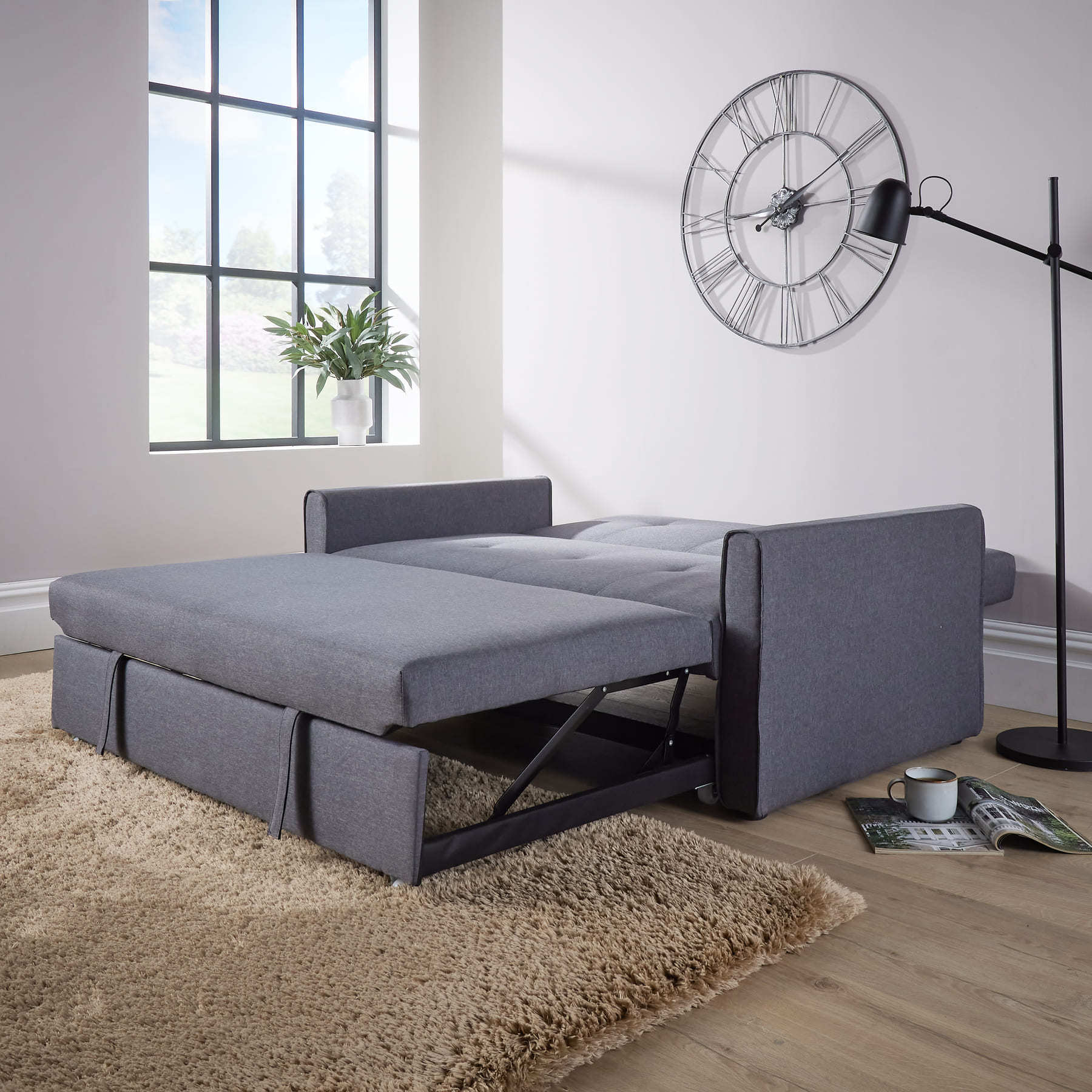 Charleston Linen Dark Grey Sofa Bed