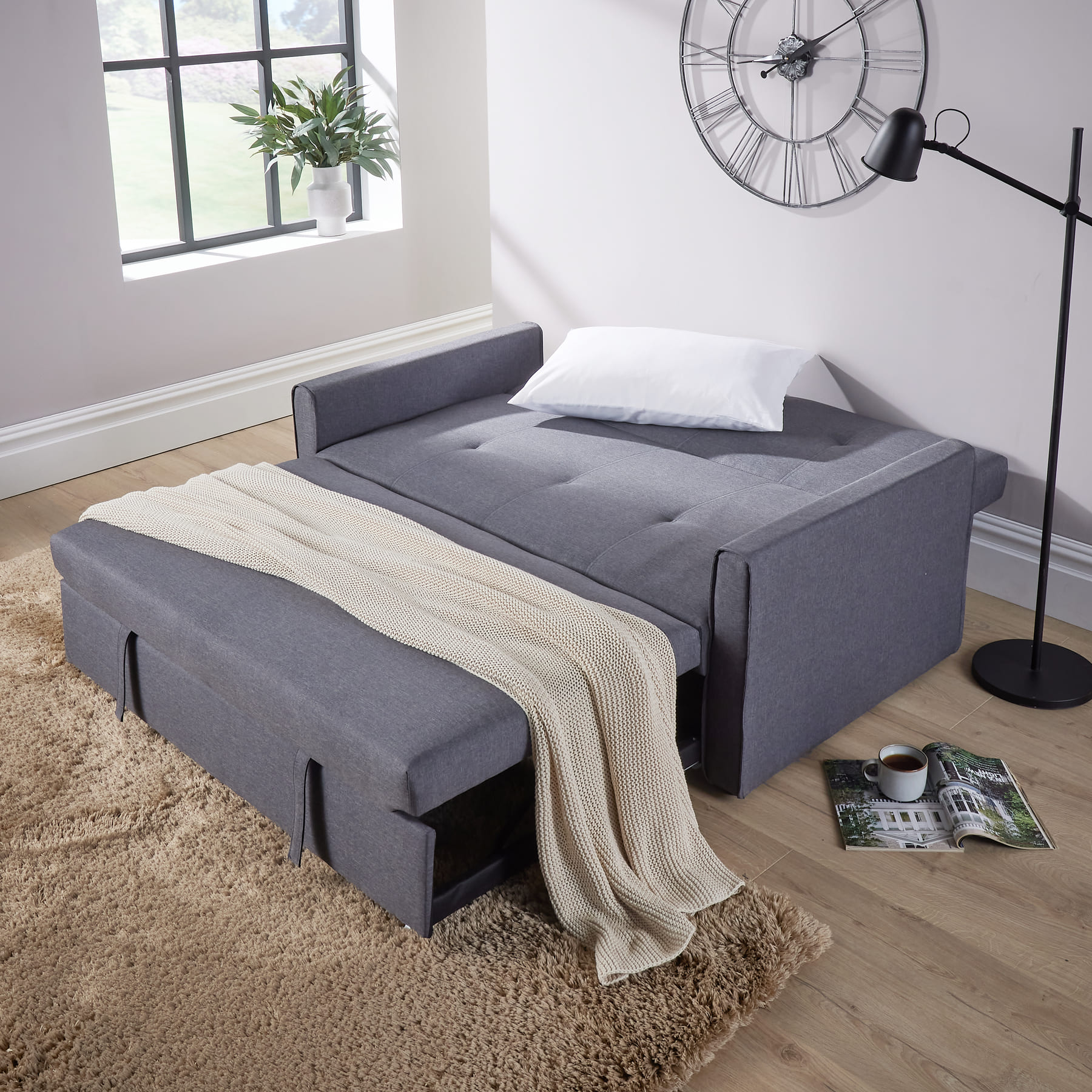 Charleston Linen Dark Grey Sofa Bed