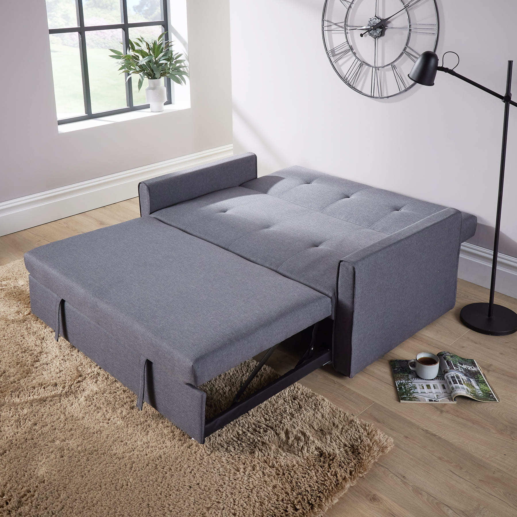 Charleston Linen Dark Grey Sofa Bed