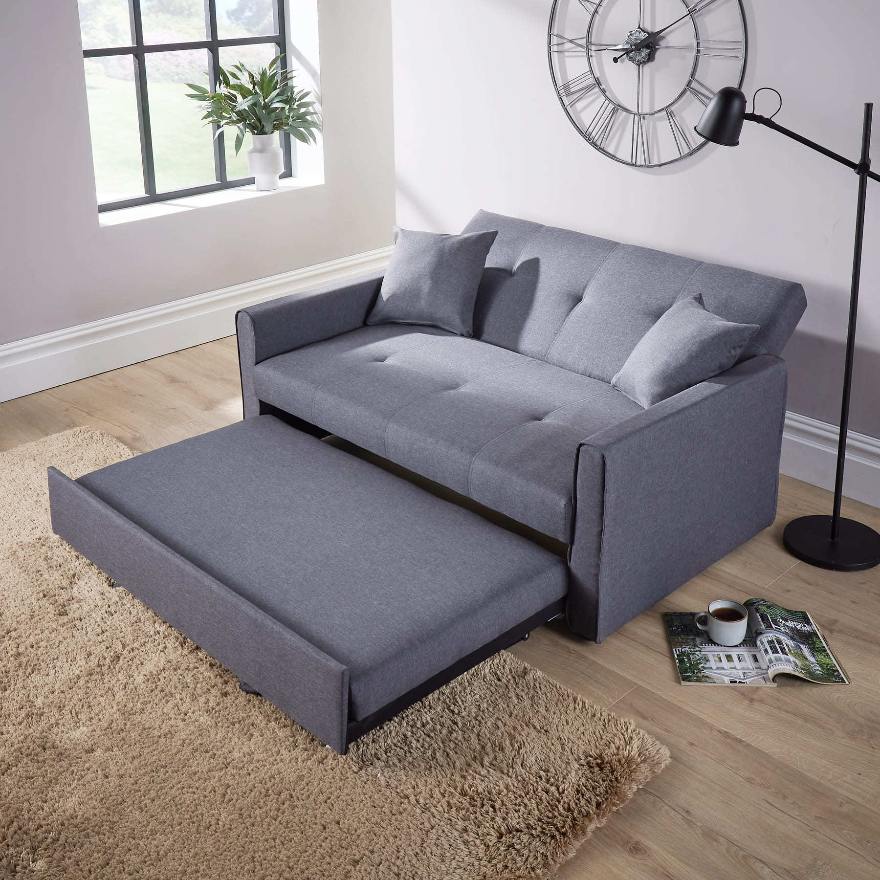 Charleston Linen Dark Grey Sofa Bed