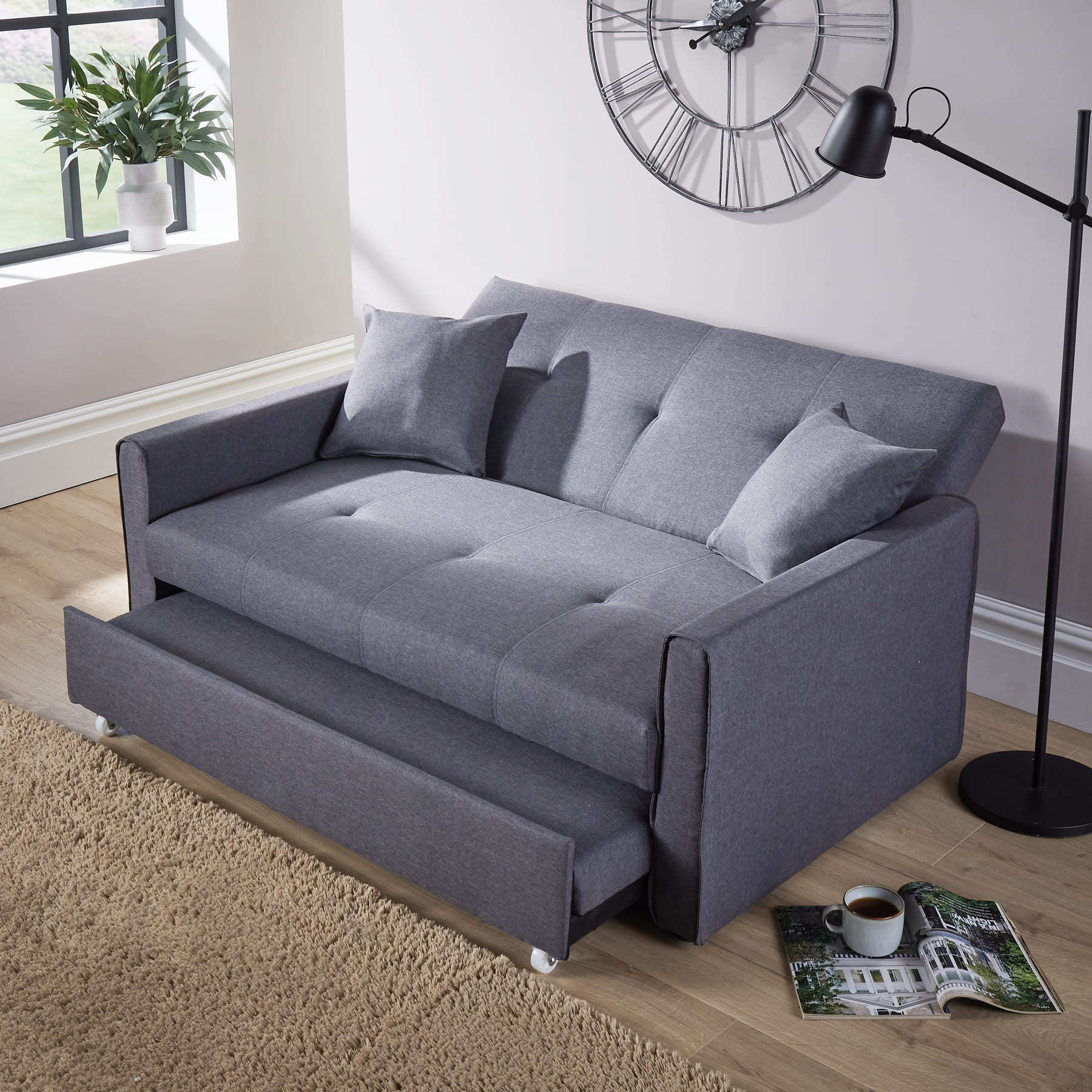 Charleston Linen Dark Grey Sofa Bed