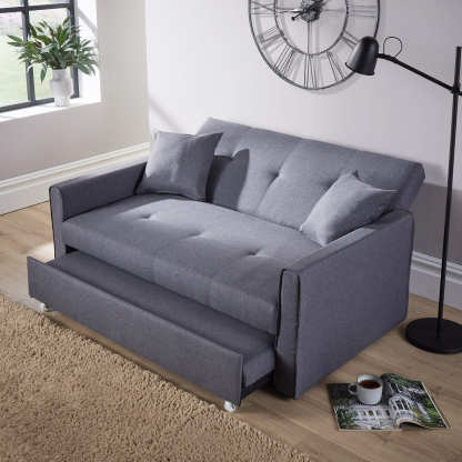 Charleston Linen Dark Grey Sofa Bed