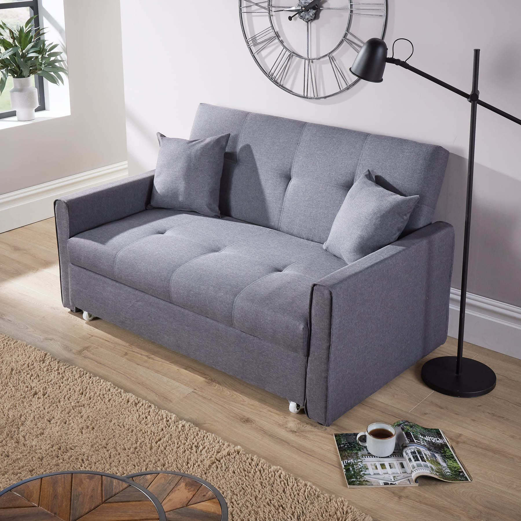 Charleston Linen Dark Grey Sofa Bed