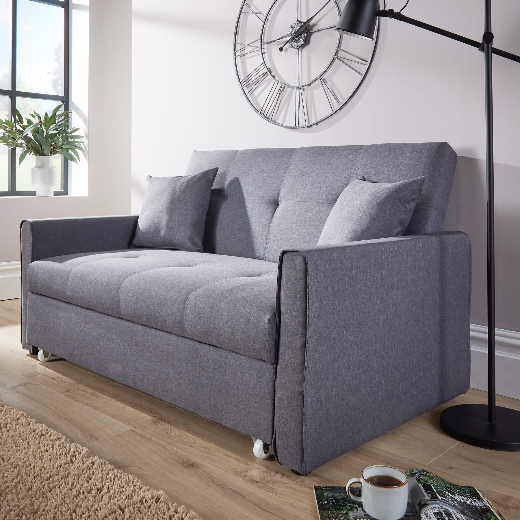 Charleston Linen Dark Grey Sofa Bed