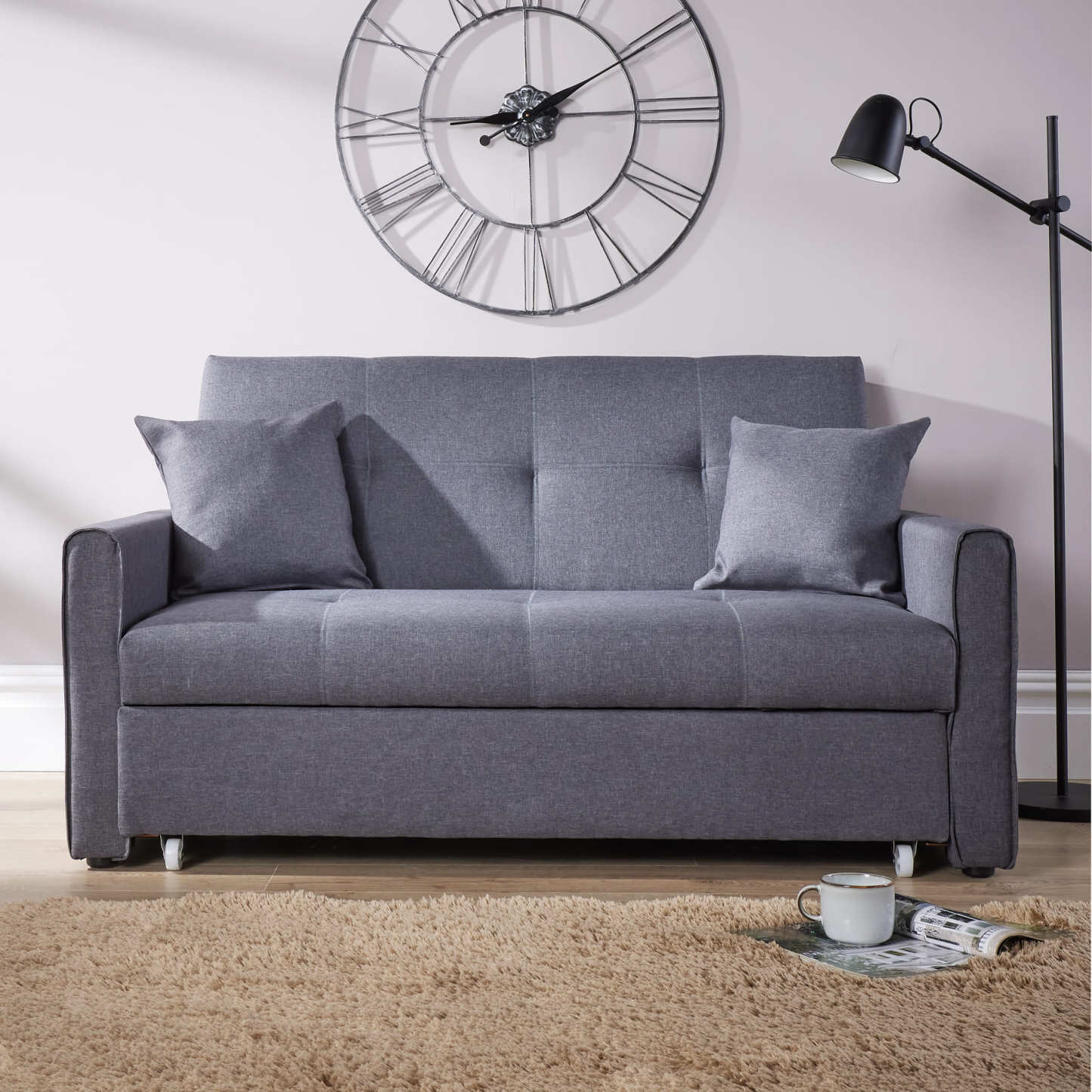 Charleston Linen Dark Grey Sofa Bed