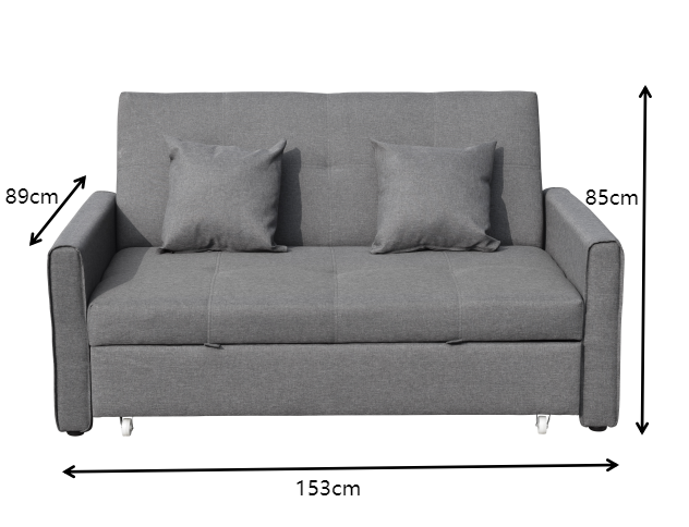 Charleston Linen Dark Grey Sofa Bed