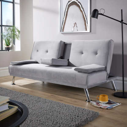 Luna Grey Velvet Sofa Bed