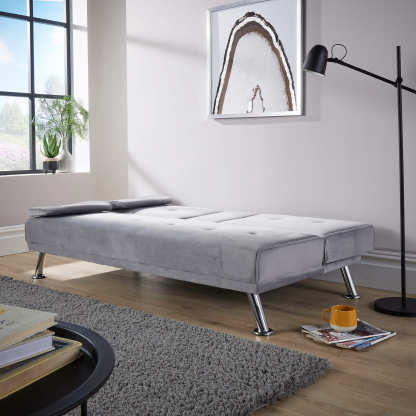 Luna Grey Velvet Sofa Bed