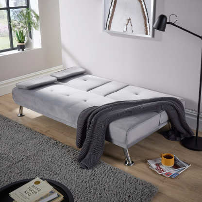 Luna Grey Velvet Sofa Bed