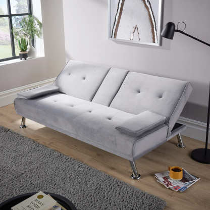 Luna Grey Velvet Sofa Bed