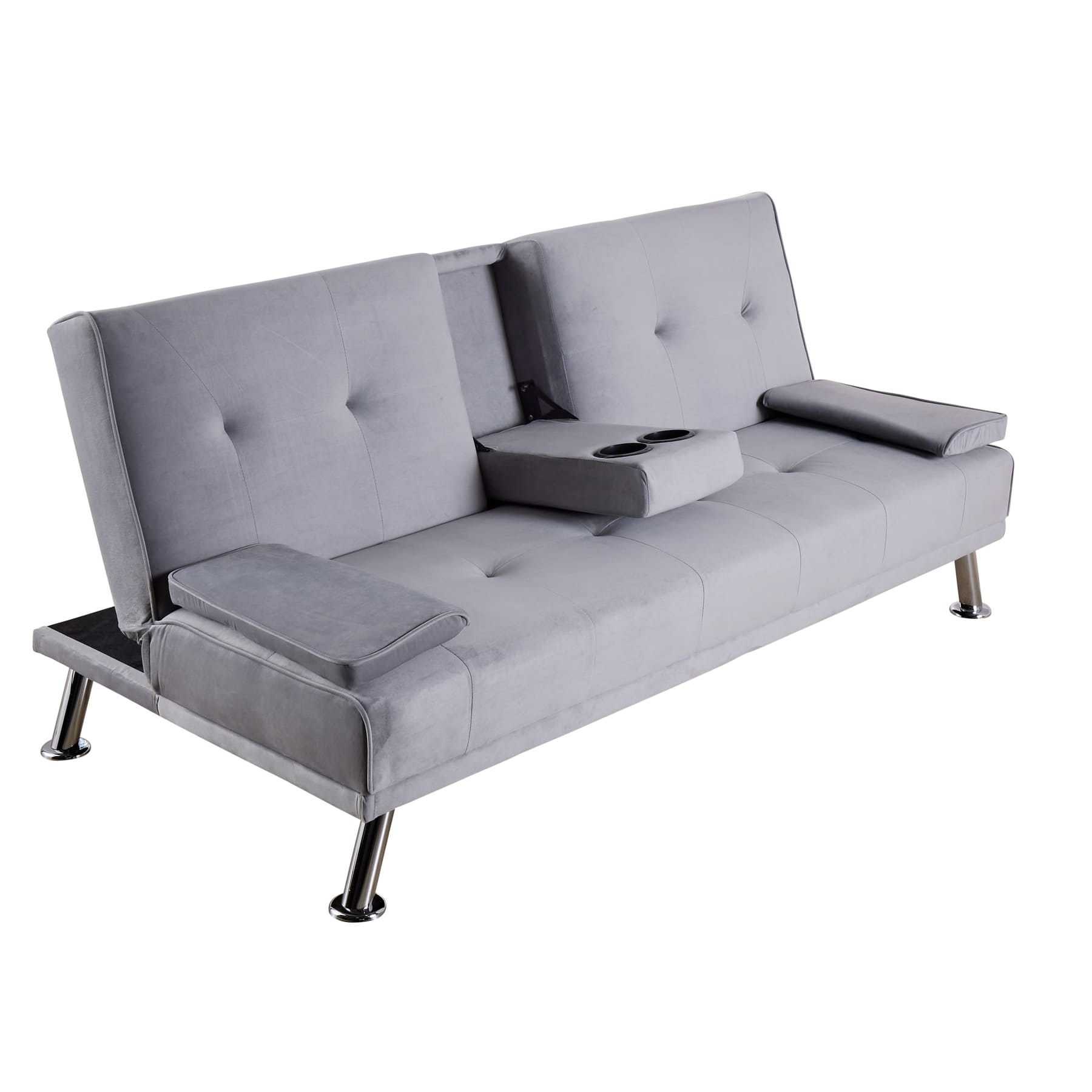 Luna Grey Velvet Sofa Bed