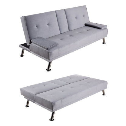 Luna Grey Velvet Sofa Bed