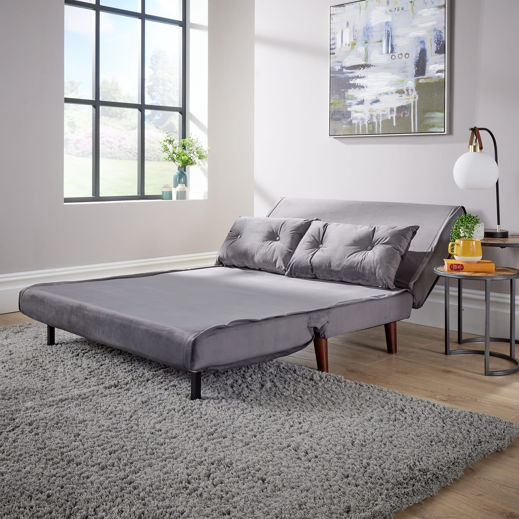 Morella Velvet Sofa Bed - Single & Double