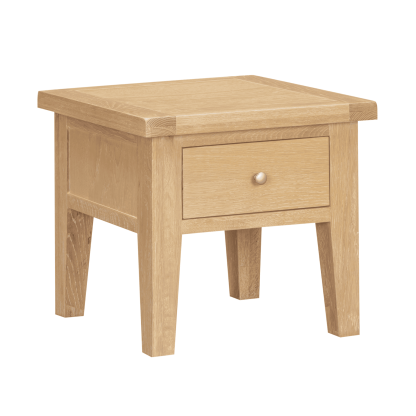 Melbourne Solid Wood Lamp Table & Storage Drawer