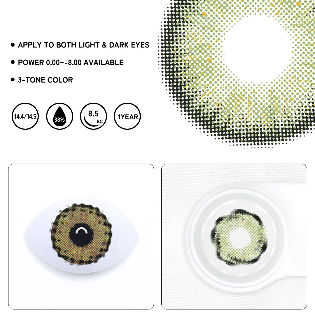 Sandy Green Colored Contact Lenses