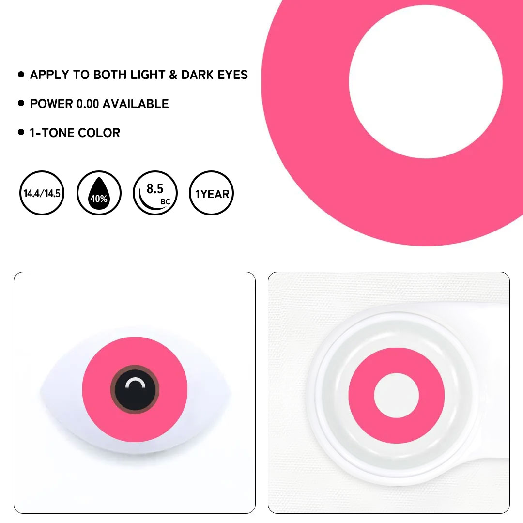 Blank Pink Colored Contact Lenses