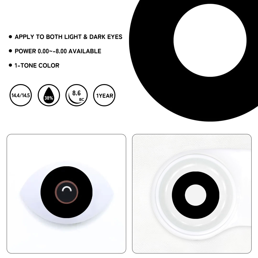 Blank Black Colored Contact Lenses