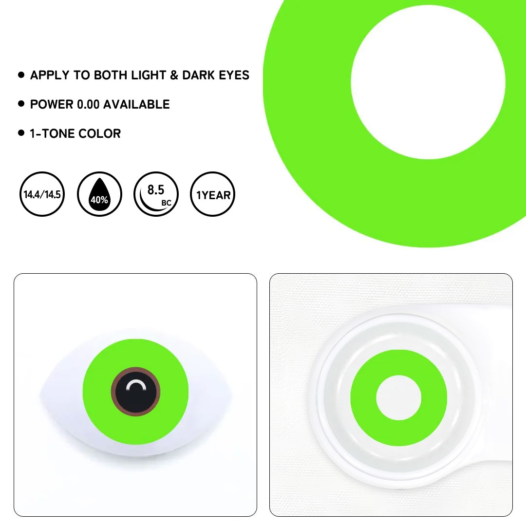 Blank Green Colored Contact Lenses