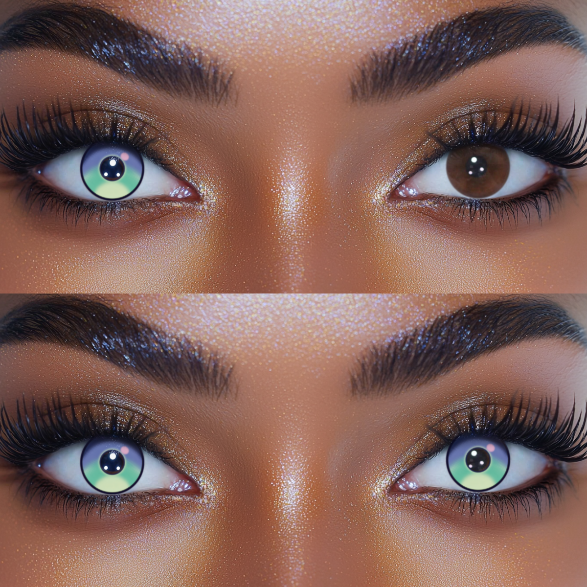 Cosplay Vivid Aura Blue-Green Colored Contact Lenses
