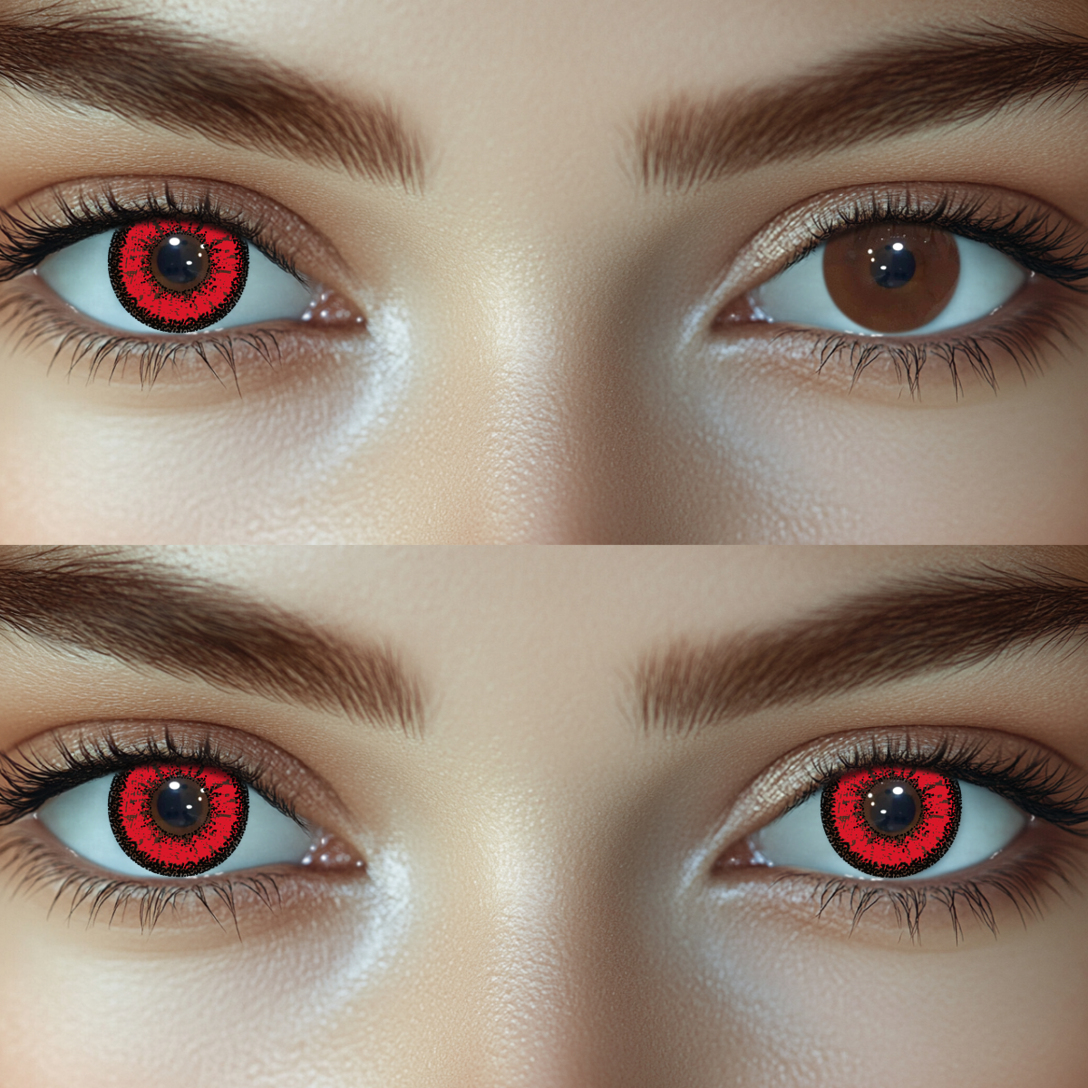 Love Words Red Colored Contact Lenses