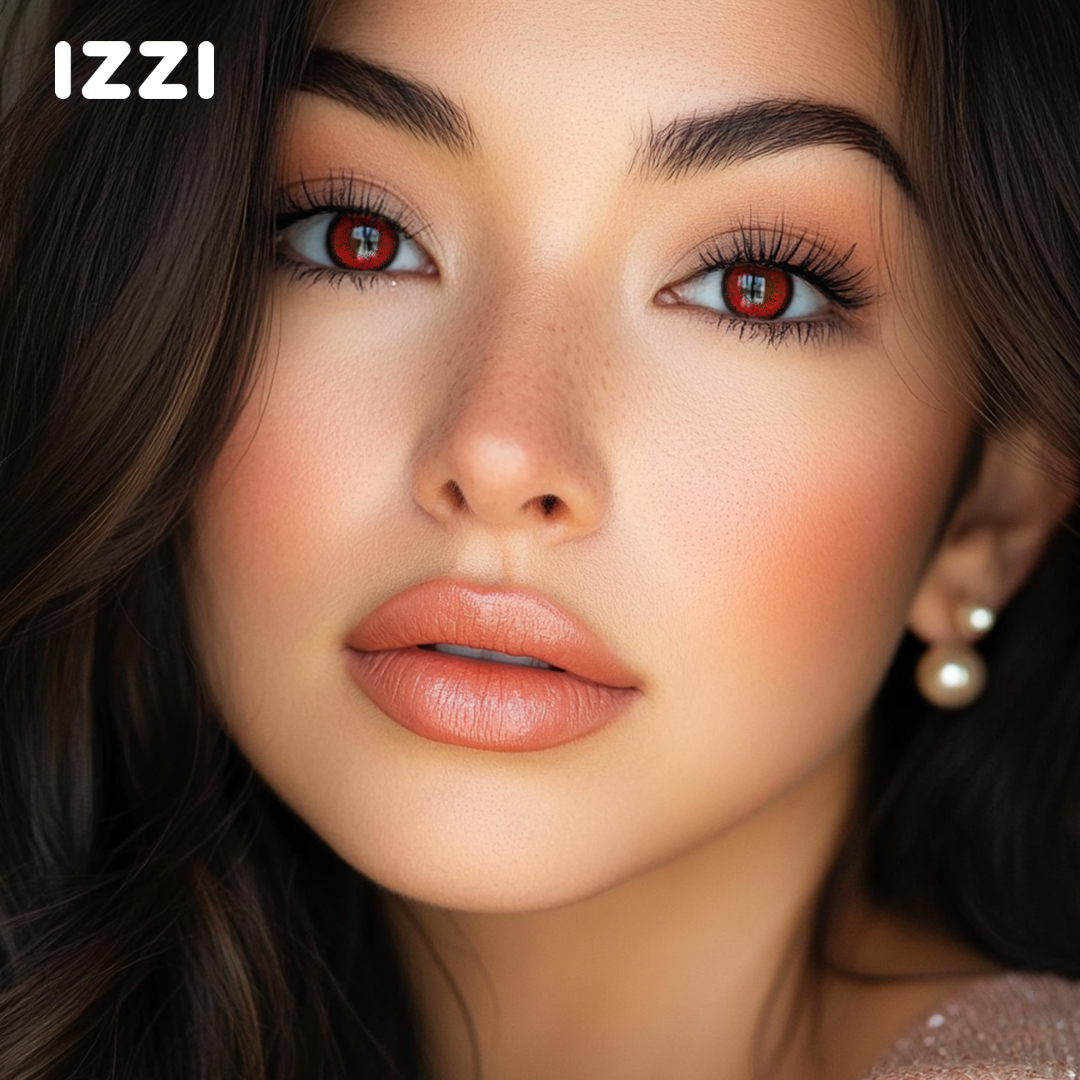 Love Words Red Colored Contact Lenses