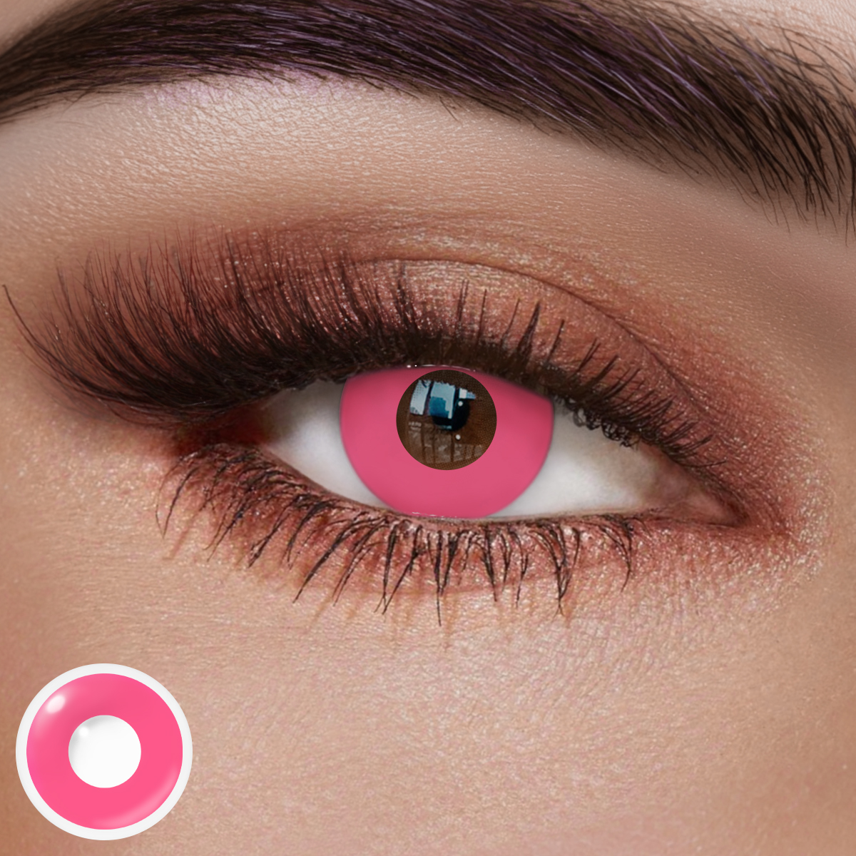 Blank Pink Colored Contact Lenses