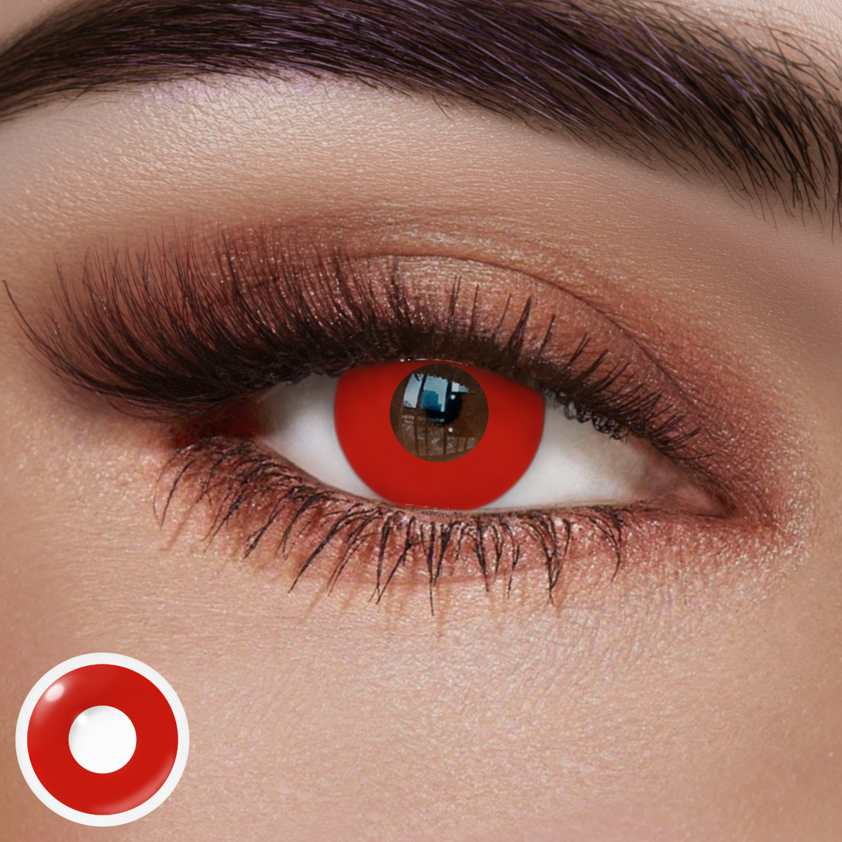 Blank Red Colored Contact Lenses