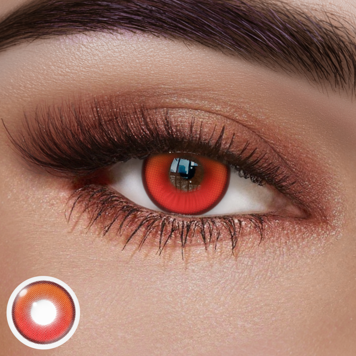 Coastal Red Colored Contact Lenses
