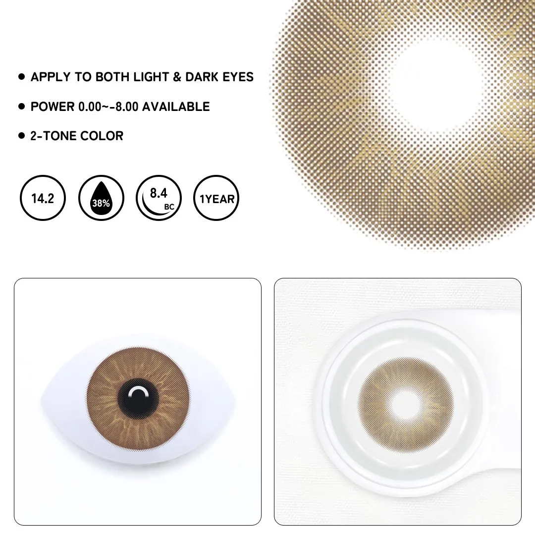 Champagne Brown Prescription Colored Contact Lenses