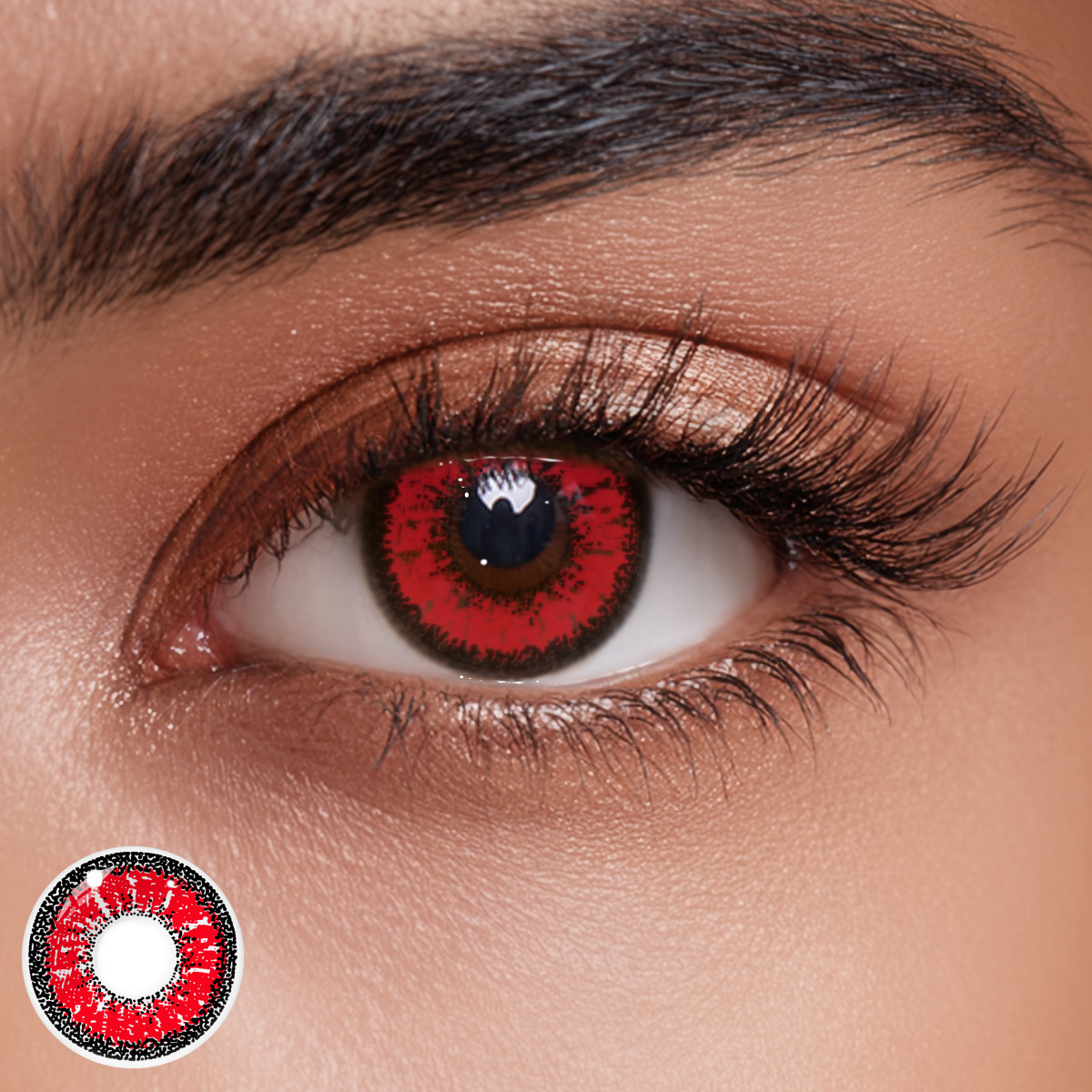 Love Words Red Colored Contact Lenses