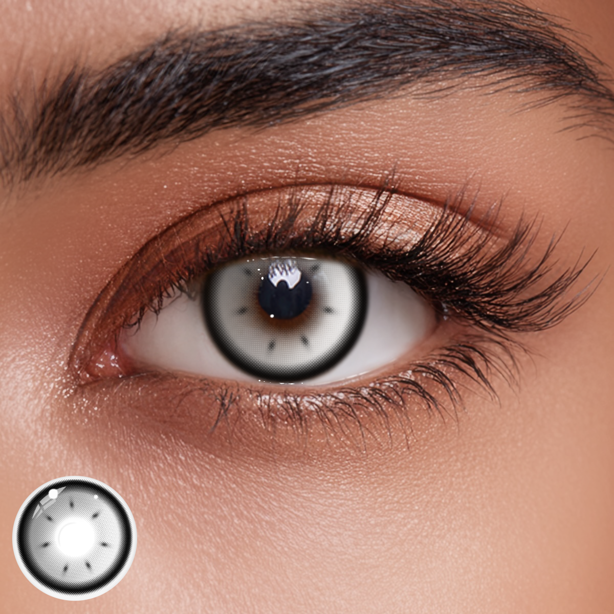 Auburn Gleam Gray Colored Contact Lenses