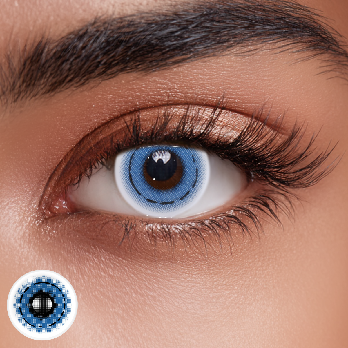 Cosplay Gaze Whirl Blue Colored Contact Lenses