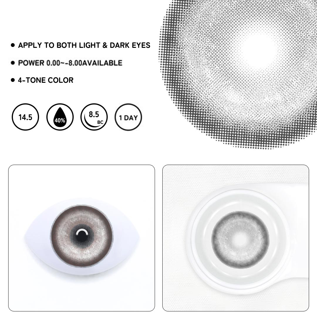 Cosplay KOI Gray Colored Contact Lenses - 1 Day