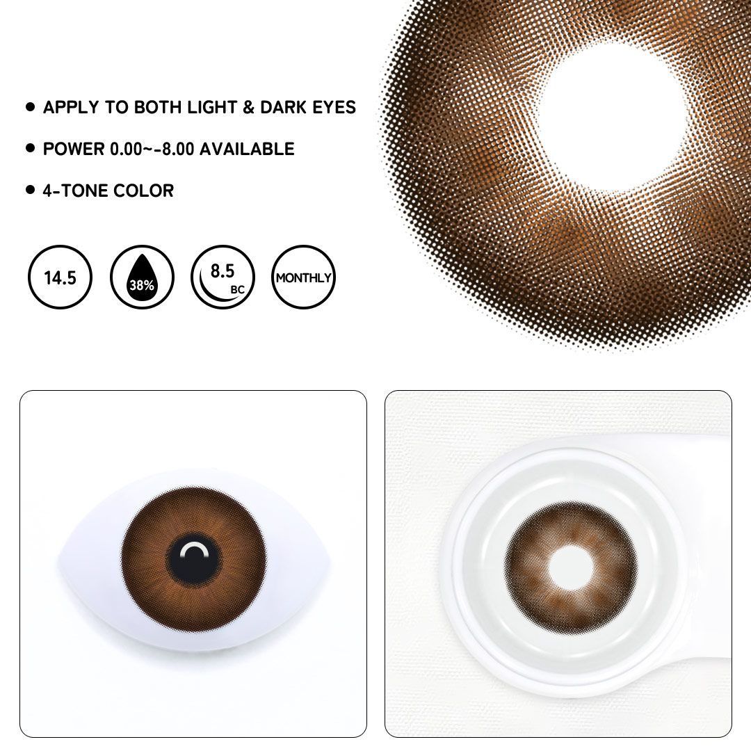 Audrey Chocolate Colored Contact Lenses- Monthly