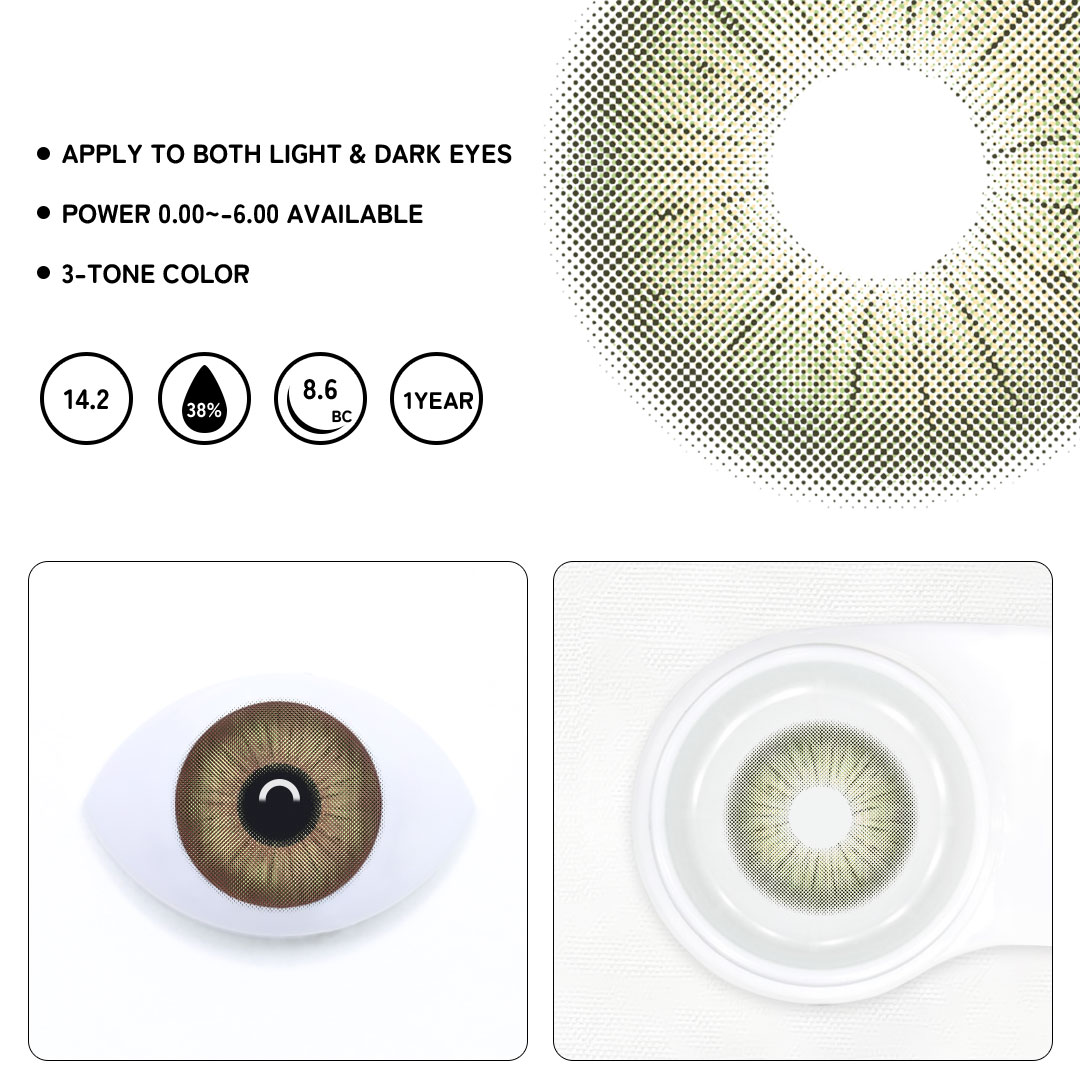 Rome Times Olive Green Colored Contact Lenses