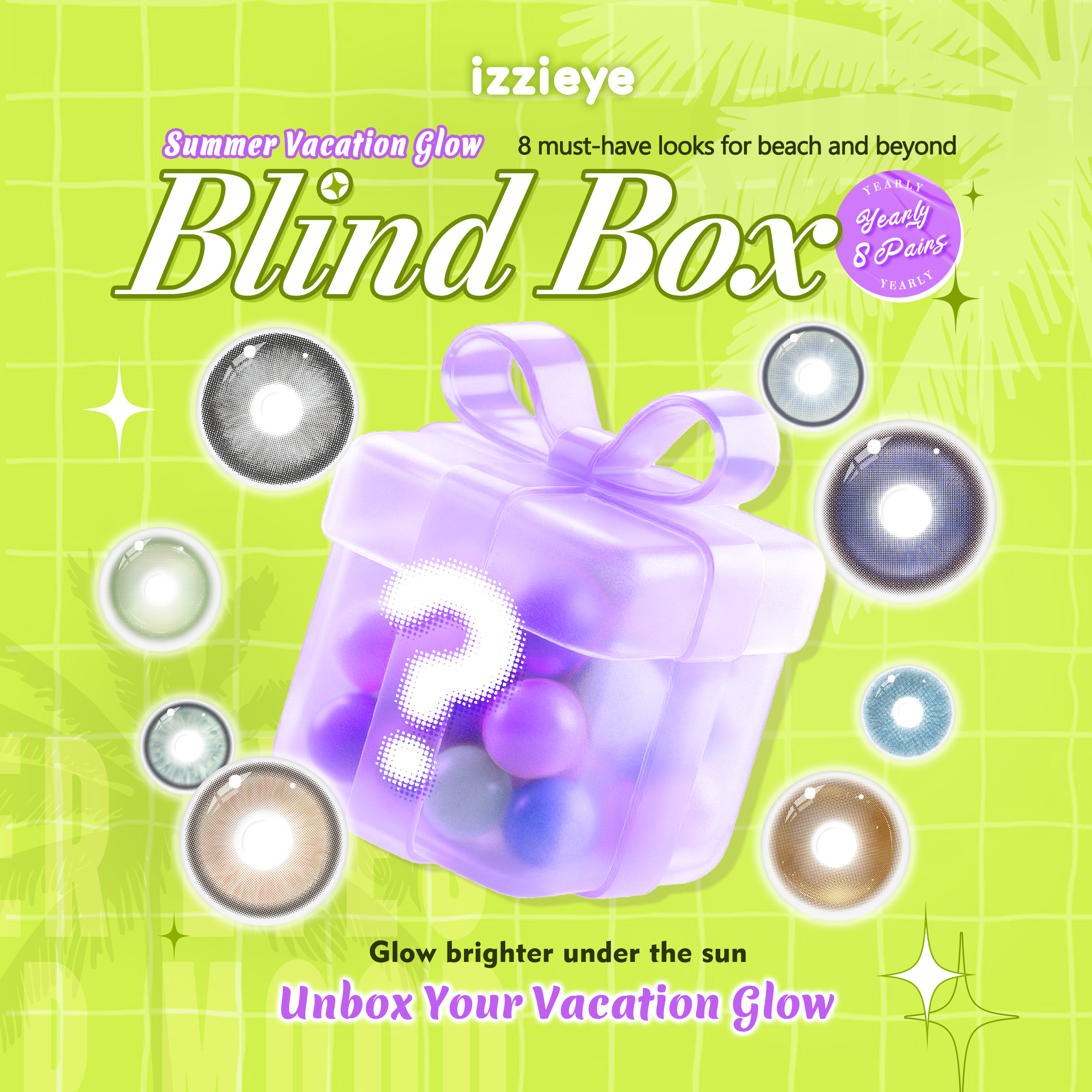 Summer Vacation Glow Blind Box – Yearly | 8 Pairs