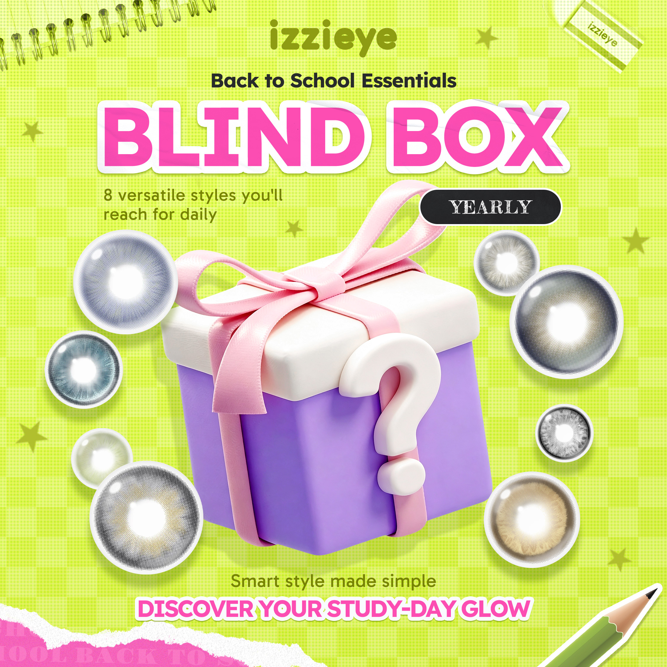 Back to School Essentials Blind Box – Yearly | 8 Pairs