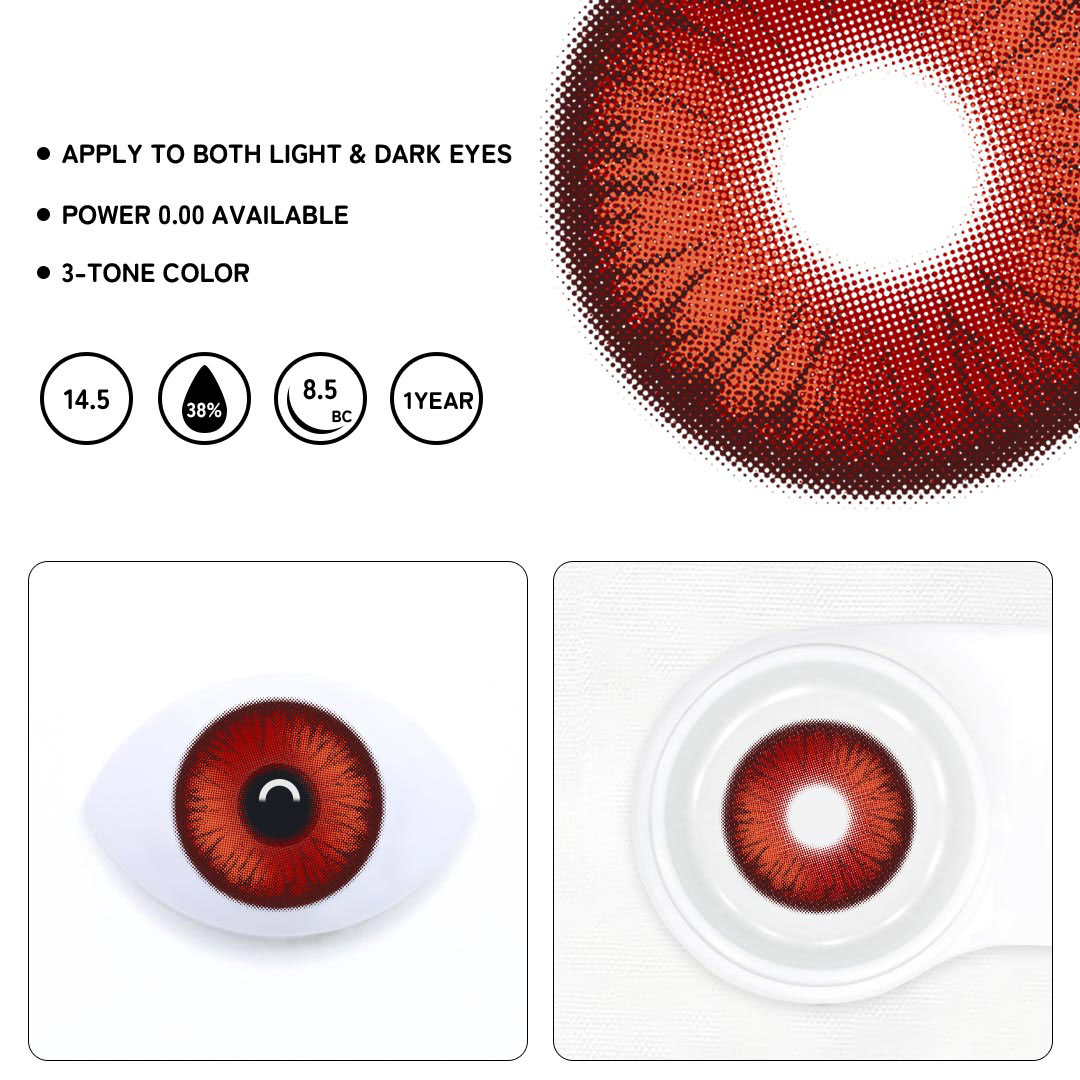 Cosplay Luminous Vibe Red Colored Contact Lenses